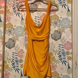 Orange open back dress